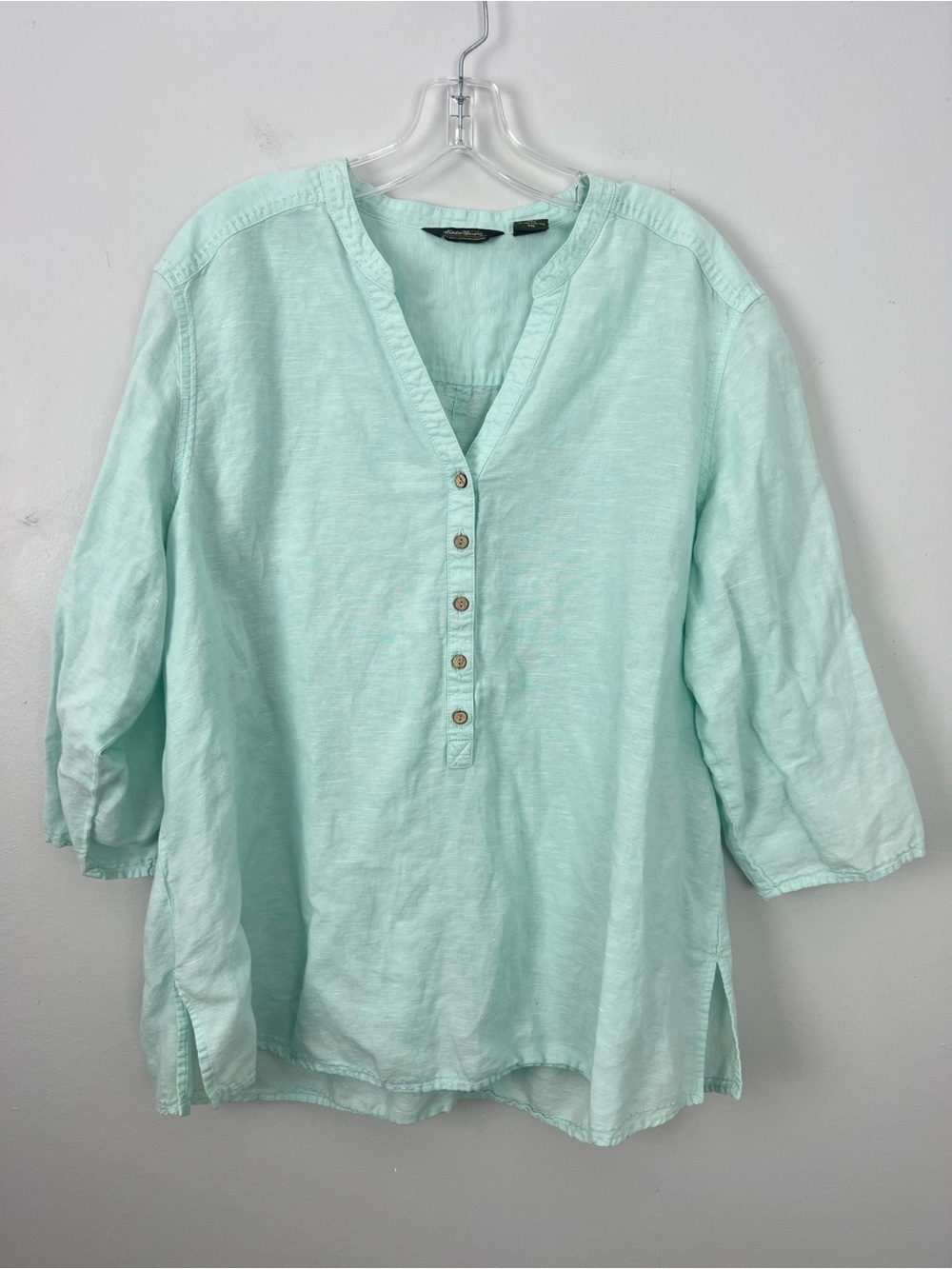 Eddie Bauer Linen Cotton Henley Top